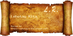 Lehotay Rita névjegykártya