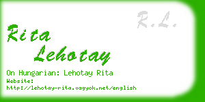 rita lehotay business card